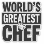 'S Werelds grootste chef-kok Bold Text Sticker (Voorkant)