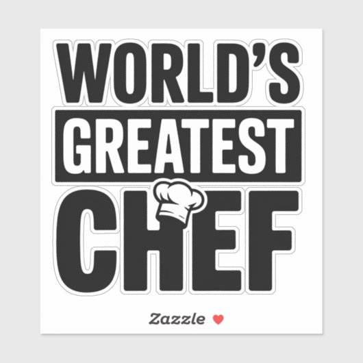 'S Werelds grootste chef-kok Bold Text Sticker (Vel)