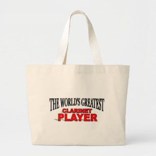 's Werelds grootste Clarinet Player Grote Tote Bag