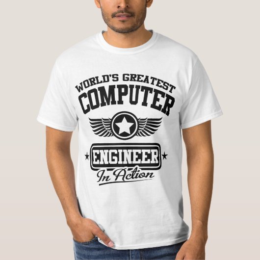 's Werelds grootste computertechnicus in actie T-shirt (Voorkant)