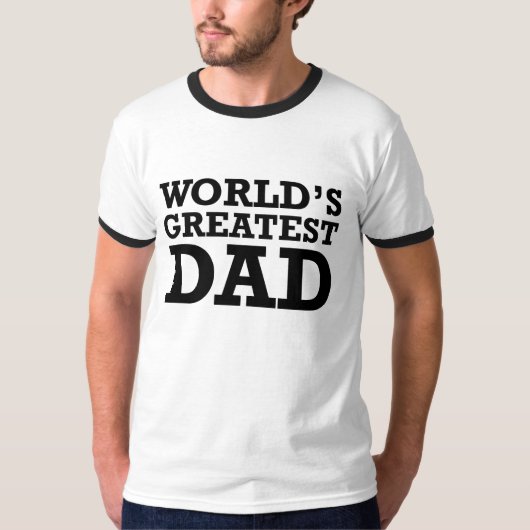 'S WERELDS GROOTSTE DAD RETRO T-SHIRTS (Voorkant)