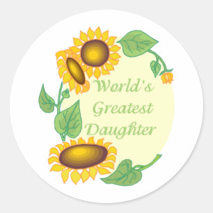 's Werelds grootste Daugher Land Sunflower Ronde Sticker