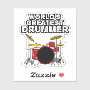 'S Werelds grootste drummer, drumkit muzikant Funn Sticker