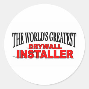 's Werelds grootste drywall-installateur Ronde Sticker