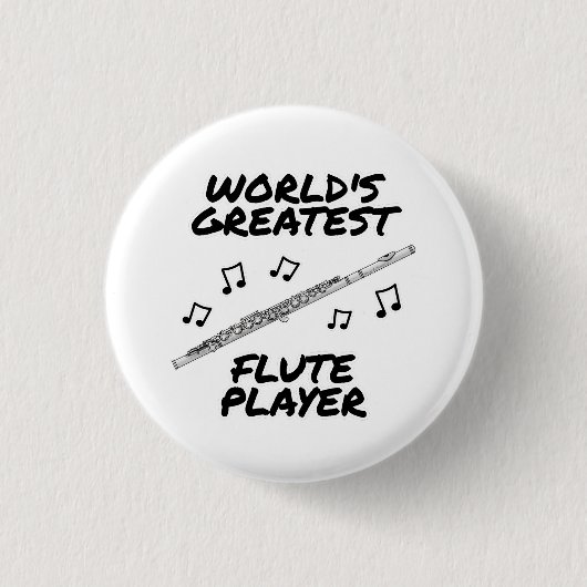 's Werelds grootste fluitspeler, fluitist Funny Ronde Button 3,2 Cm (Voorkant)