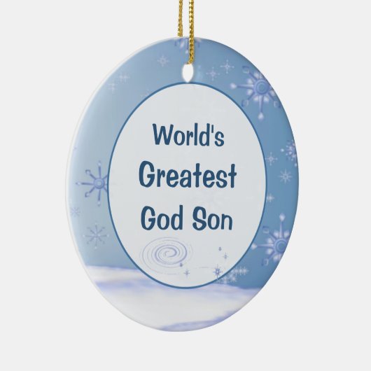 's Werelds grootste godvreugdezoon kerstversiering Keramisch Ornament (Rechts)