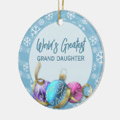 's Werelds grootste grote kerstdochter Keramisch Ornament (Links)