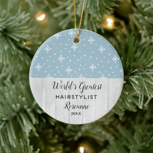 's Werelds grootste Haarstylist Snowflakes Geperso Keramisch Ornament (Boom)