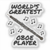 'S Werelds Grootste Hobospeler Oboist Funny Sticker (Voorkant)