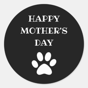 's Werelds grootste hond-mam Happy-Moederdag Ronde Sticker