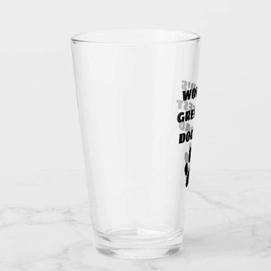 's Werelds grootste hond pap aangepaste tekst op m Glas (Rechts)