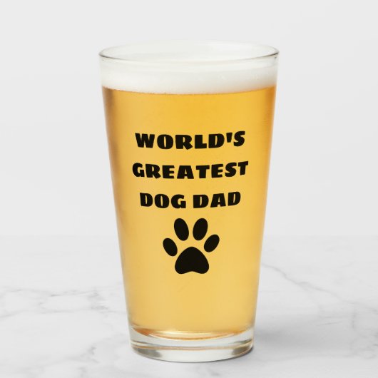 's Werelds grootste hond pap aangepaste tekst op m Glas (Voorkant gevuld)