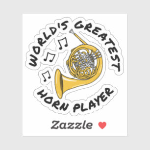 'S Werelds grootste hoornspeler, Franse hoorn grap Sticker