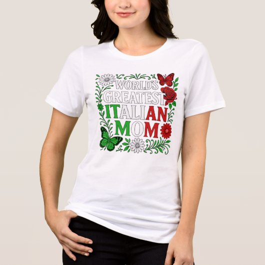 's Werelds Grootste Italiaanse Moeder Tri-Blend Shirt (Voorkant)