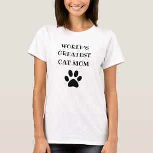 's Werelds grootste kat mam aangepaste tekst op ma T-shirt