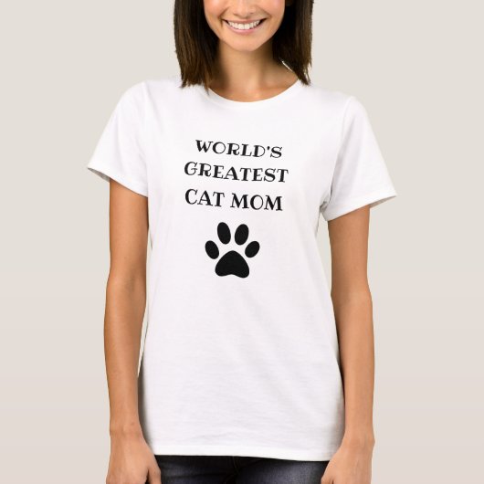 's Werelds grootste kat mam aangepaste tekst op ma T-shirt (Voorkant)