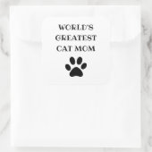 's Werelds grootste kat mam aangepaste tekst op ma Vierkante Sticker (Tas)