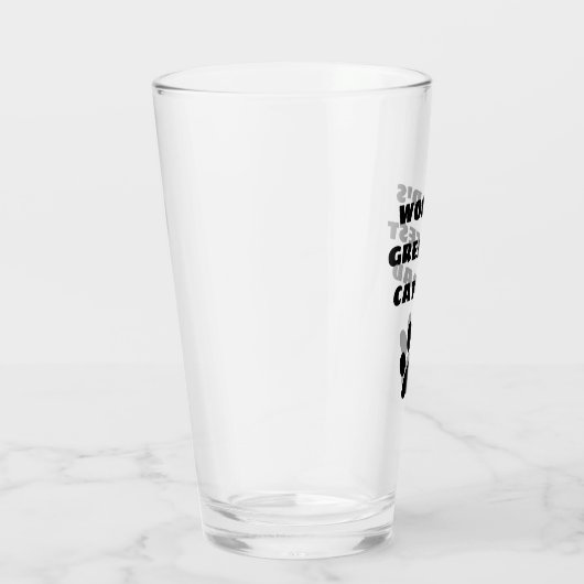 's Werelds grootste kat pap aangepaste tekst op ma Glas (Rechts)