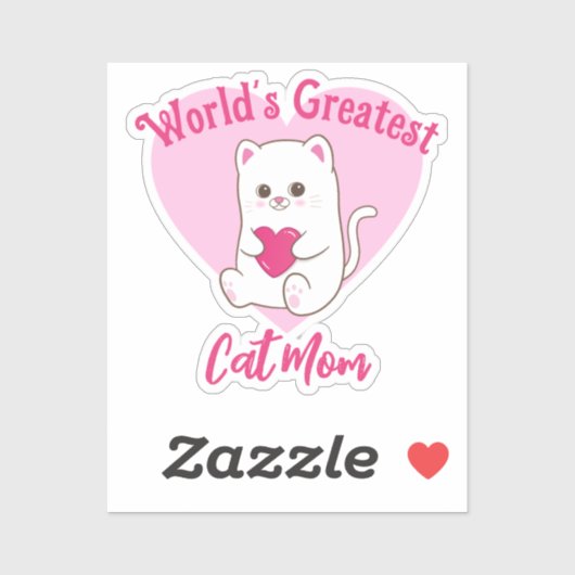 'S Werelds Grootste Kattenmoeder Grappig Schattige Sticker (Vel)