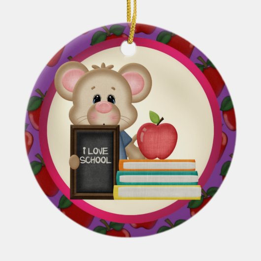 's Werelds grootste leerschool-decoratie Keramisch Ornament (Voorkant)
