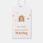 's Werelds grootste leraar cadeau Boho regenboog Cadeaulabel (Voorkant)