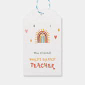 's Werelds grootste leraar cadeau Boho regenboog Cadeaulabel (Achterkant)