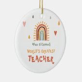 's Werelds grootste leraar cadeau Boho regenboog Keramisch Ornament (Rechts)