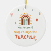 's Werelds grootste leraar cadeau Boho regenboog Keramisch Ornament (Voorkant)