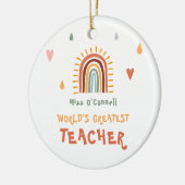 's Werelds grootste leraar cadeau Boho regenboog Keramisch Ornament (Links)