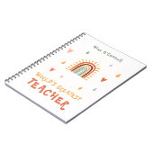 's Werelds grootste leraar cadeau Boho regenboog Notitieboek (Linkerzijde)