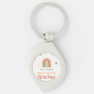 's Werelds grootste leraar cadeau Boho regenboog Sleutelhanger