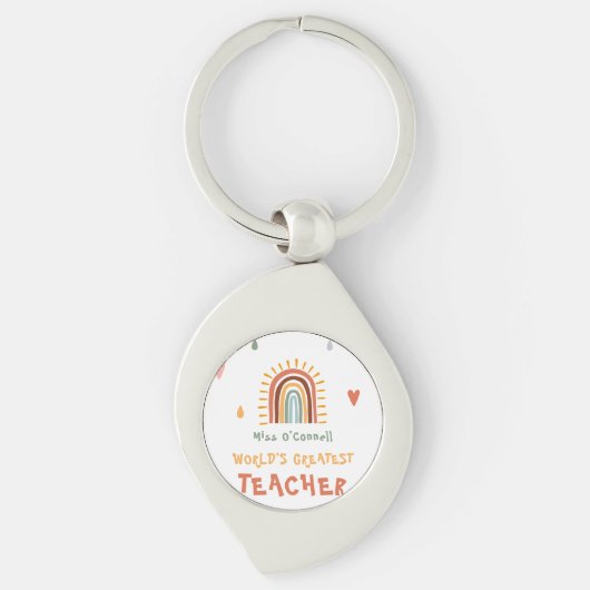 's Werelds grootste leraar cadeau Boho regenboog Sleutelhanger (Voorkant)