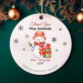 's Werelds grootste leraar Kerstmis sneeuwman Keramisch Ornament