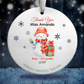 's Werelds grootste leraar Kerstmis sneeuwman Keramisch Ornament