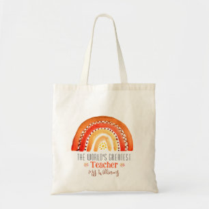 's Werelds grootste leraar waardering regenboog Tote Bag