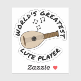 's Werelds grootste luitspeler Lutenist Grappig Sticker