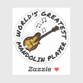 'S Werelds Grootste Mandoline Speler Mandolinist F Sticker