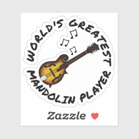'S Werelds Grootste Mandoline Speler Mandolinist F Sticker (Vel)