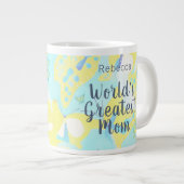 's Werelds Grootste Moeder Gemengde Media Bloemen Extra Grote Beker (Voorkant rechts)