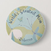 's Werelds Grootste Moeder Gemengde Media Bloemen Ronde Button 7,6 Cm (Voorkant)