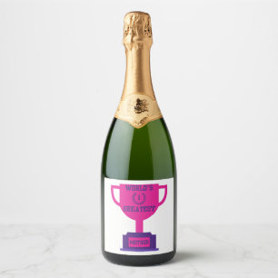 's Werelds grootste Moederdag mousserende wijnlabe Sparkling Wijnetiket