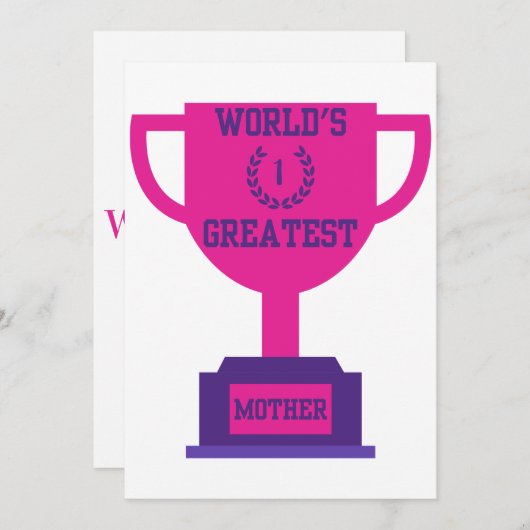 's Werelds grootste Moederdag uitnodiging (Voorkant / Achterkant)