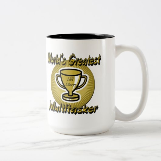 's Werelds grootste Multitasker Trophy-Mok Tweekleurige Koffiemok (Rechts)
