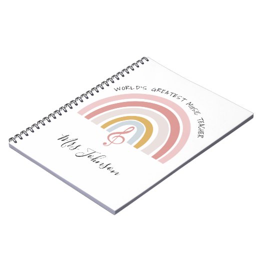 's Werelds grootste muziekleraar Custom Rainbow Notitieboek (Linkerzijde)