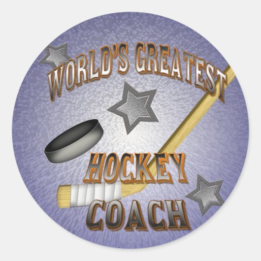 's Werelds grootste ockey coach Ronde Sticker (Voorkant)