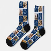 's Werelds grootste Oom Blue Photo Collage Socks Sokken (Links)