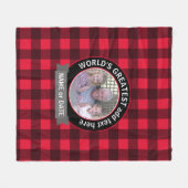 's Werelds grootste pap, aangepast foto-sjabloon Fleece Deken (Voorkant (Horizontaal))