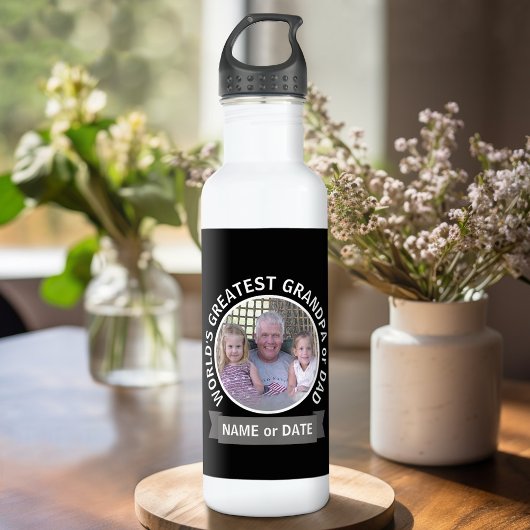 's Werelds grootste pap, aangepast foto-sjabloon Waterfles