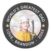 's Werelds grootste pap Foto personaliseerde je kl Hockey Puck (Voorkant)