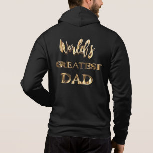 's Werelds grootste pap met gouden look-tekst Hoodie